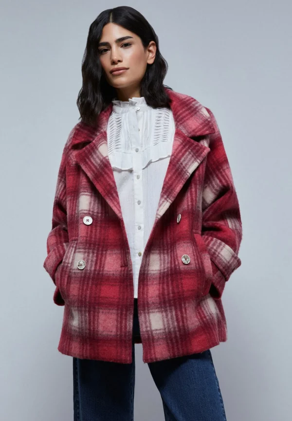 scalperscompany Abrigo Corto Cuadros-Mujer Abrigos Y Chaquetas