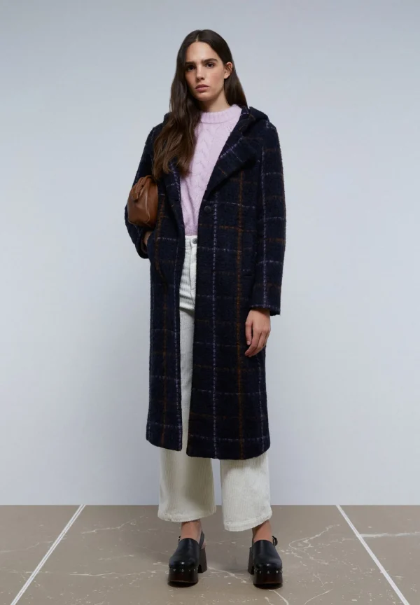 scalperscompany Abrigo Cuadros Capucha-Mujer Abrigos Y Chaquetas