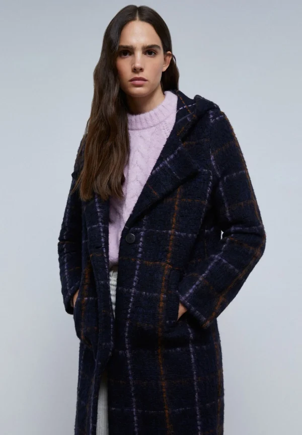 scalperscompany Abrigo Cuadros Capucha-Mujer Abrigos Y Chaquetas