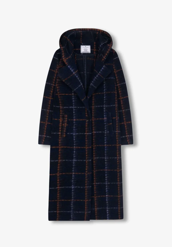 scalperscompany Abrigo Cuadros Capucha-Mujer Abrigos Y Chaquetas