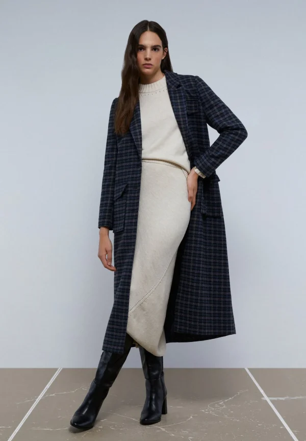 scalperscompany Abrigo Largo Cuadros Bolsillos-Mujer Abrigos Y Chaquetas