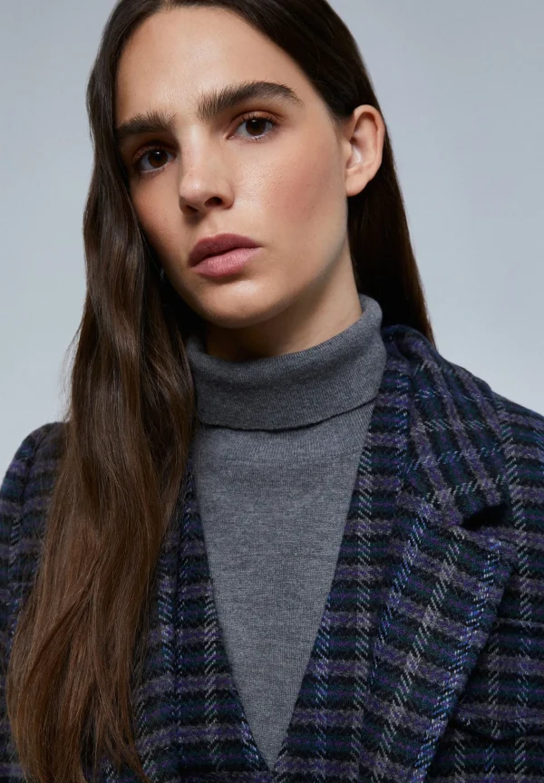 scalperscompany Abrigo Largo Cuadros Bolsillos-Mujer Abrigos Y Chaquetas
