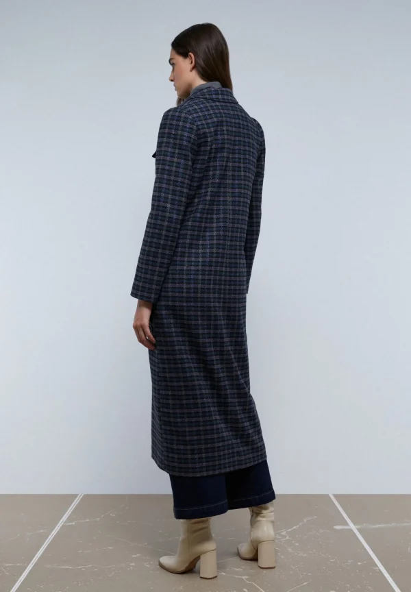 scalperscompany Abrigo Largo Cuadros Bolsillos-Mujer Abrigos Y Chaquetas