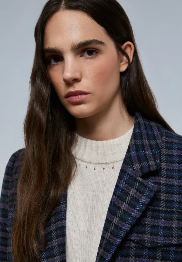 scalperscompany Abrigo Largo Cuadros Bolsillos-Mujer Abrigos Y Chaquetas