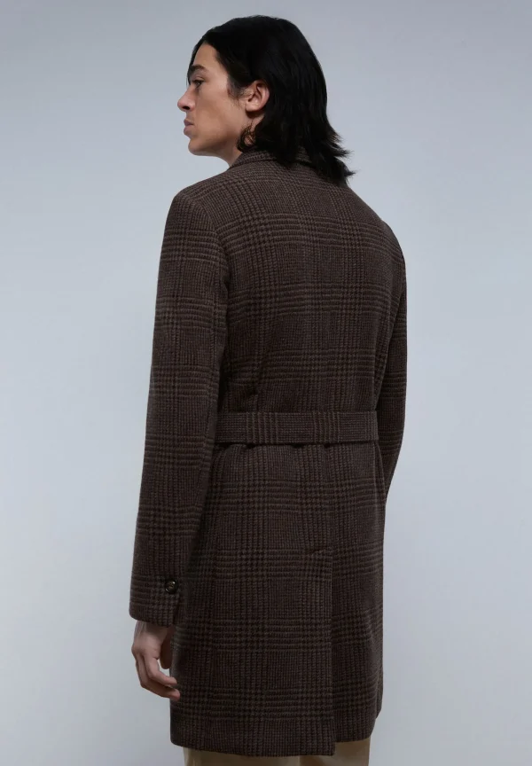 scalperscompany Abrigo Premium Cuadros Cinturon-Hombre Abrigos Y Chaquetas