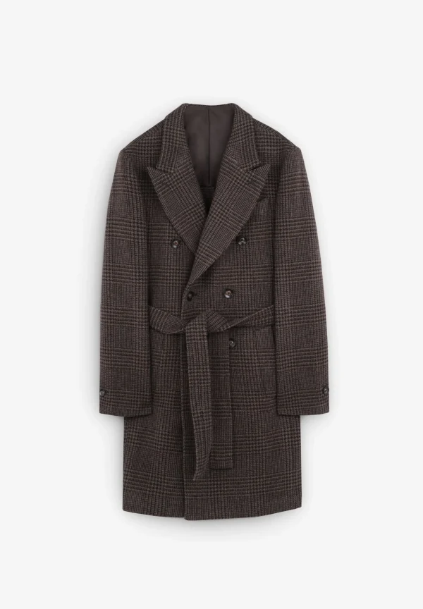 scalperscompany Abrigo Premium Cuadros Cinturon-Hombre Abrigos Y Chaquetas