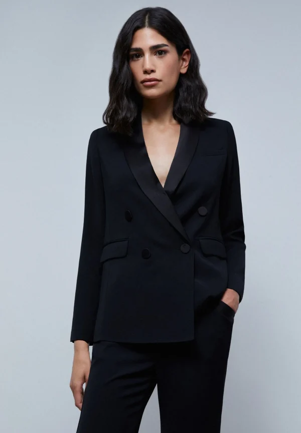 scalperscompany Blazer Cruzada Tipo Esmoquin-Mujer Coleccion