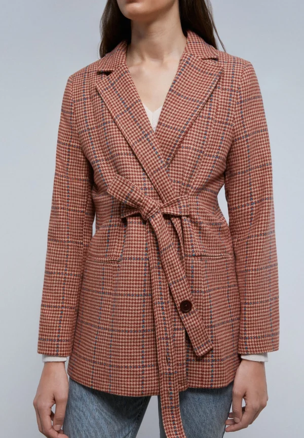 scalperscompany Blazer Cuadros Cinturon-Mujer Blazers Y Chalecos