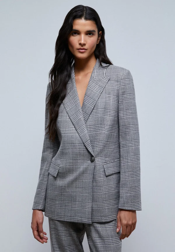 scalperscompany Blazer Cuadros Cruzada Boton-Mujer Total Look