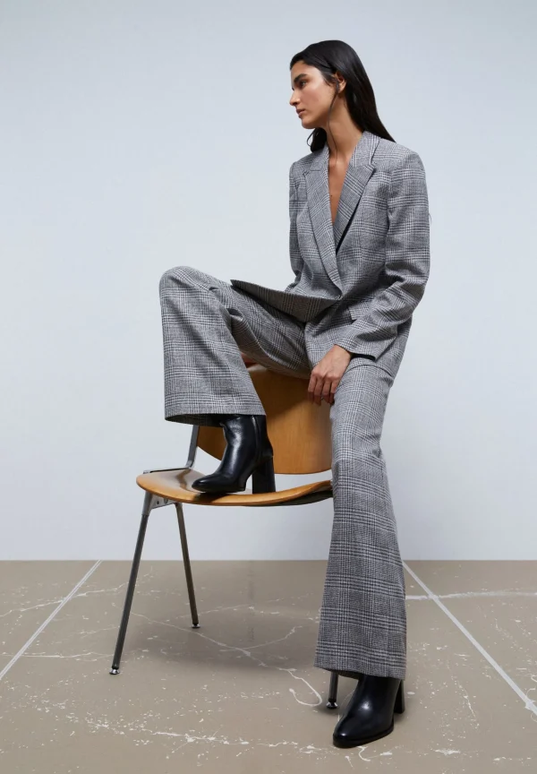 scalperscompany Blazer Cuadros Cruzada Boton-Mujer Total Look