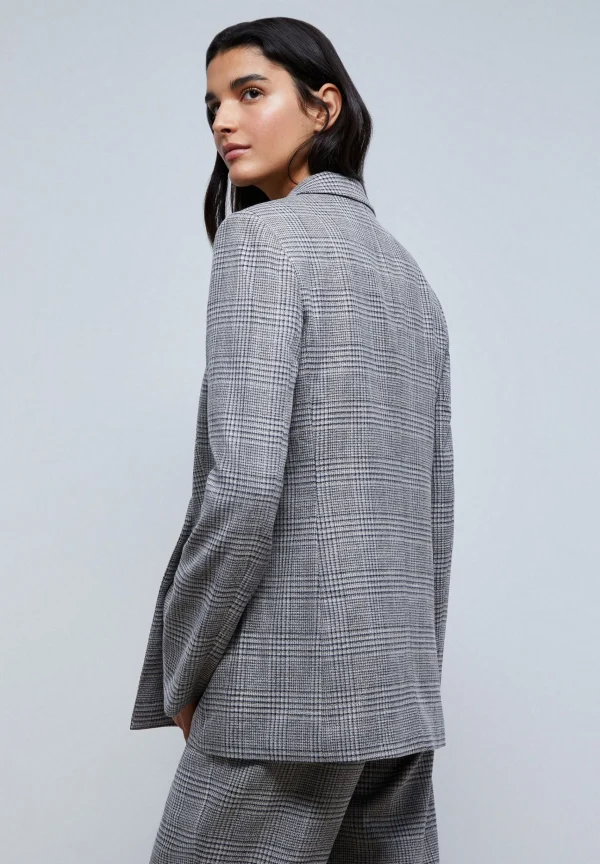 scalperscompany Blazer Cuadros Cruzada Boton-Mujer Total Look