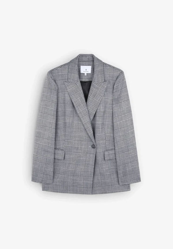 scalperscompany Blazer Cuadros Cruzada Boton-Mujer Total Look