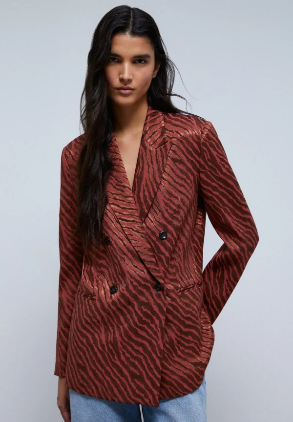 scalperscompany Blazer Satinada Animal Print-Mujer La Gran Fiesta
