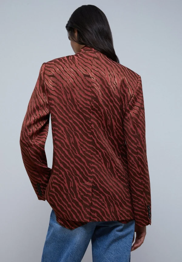 scalperscompany Blazer Satinada Animal Print-Mujer Coleccion