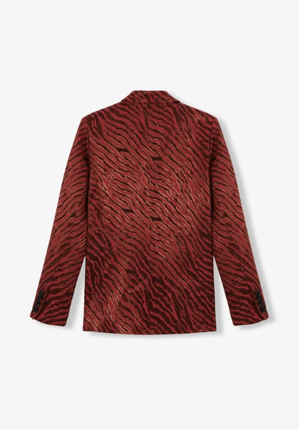 scalperscompany Blazer Satinada Animal Print-Mujer Coleccion