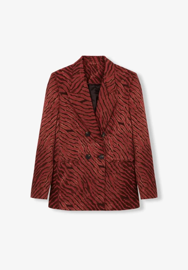 scalperscompany Blazer Satinada Animal Print-Mujer La Gran Fiesta