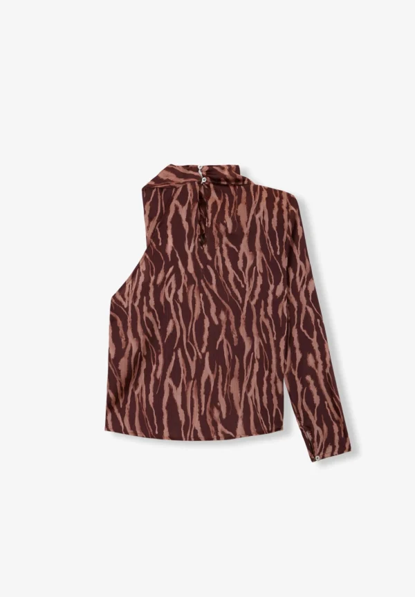 scalperscompany Blusa Asimetrica Cebra-Mujer Coleccion