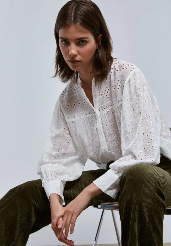 scalperscompany Blusa Bordado Suizo-Mujer Camisas Y Blusas