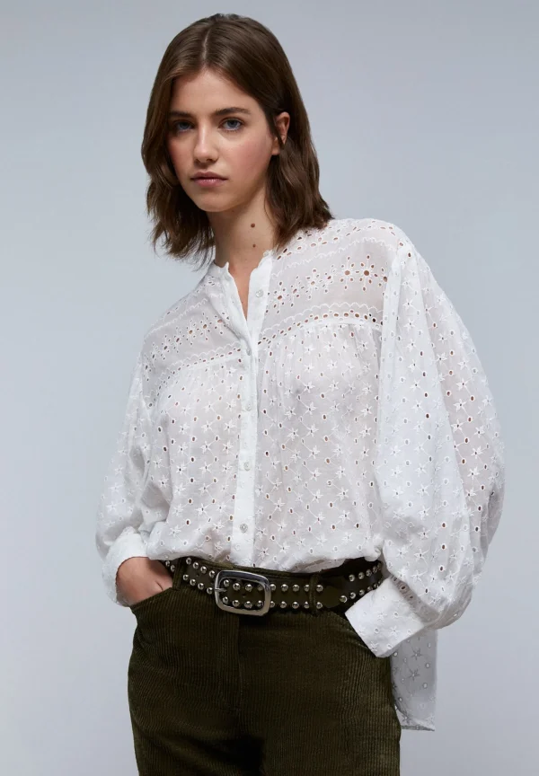 scalperscompany Blusa Bordado Suizo-Mujer Camisas Y Blusas
