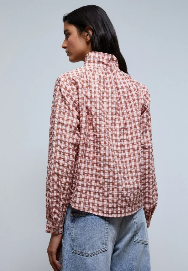 scalperscompany Blusa Cuadros Cuello Elevado-Mujer Camisas Y Blusas