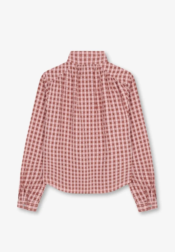 scalperscompany Blusa Cuadros Cuello Elevado-Mujer Camisas Y Blusas