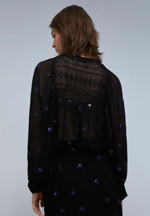 scalperscompany Blusa Detalle Flores-Mujer Camisas Y Blusas