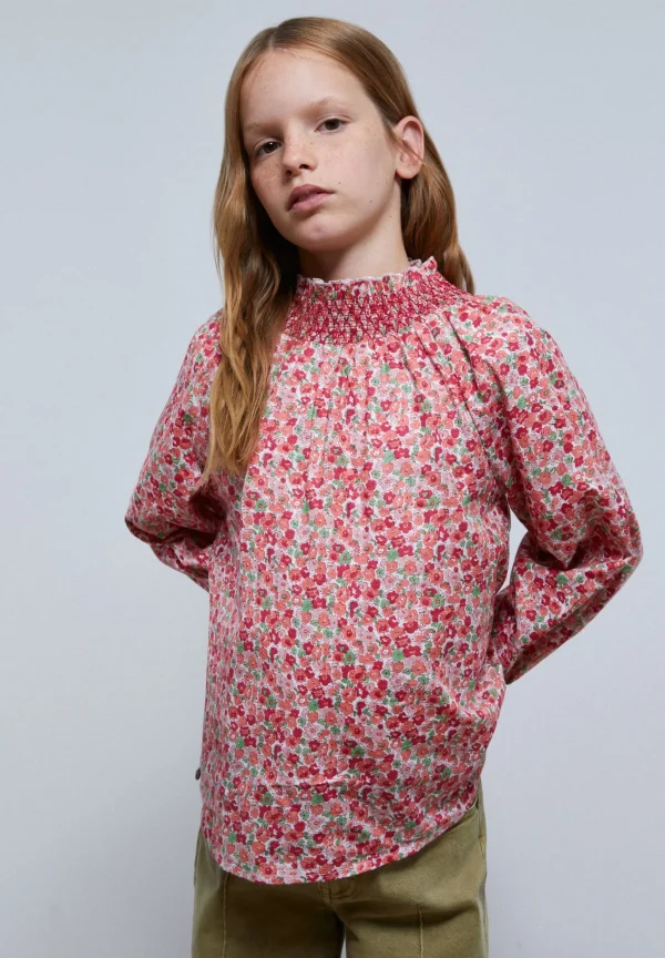 scalperscompany Blusa Flores Nido Abeja-Niños Camisas