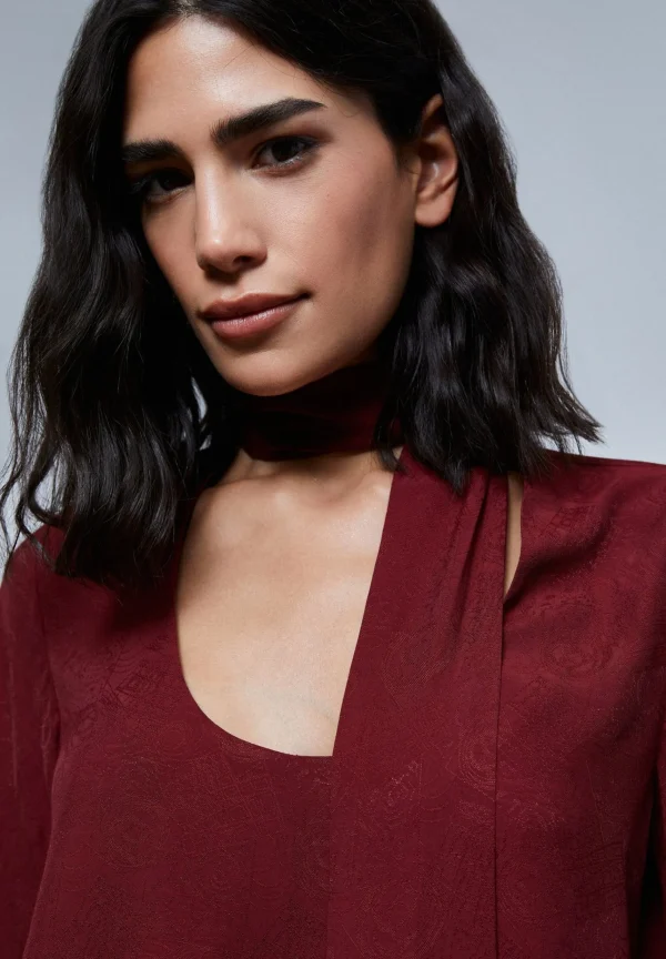 scalperscompany Blusa Jacquard Lazada Cuello-Mujer Camisas Y Blusas