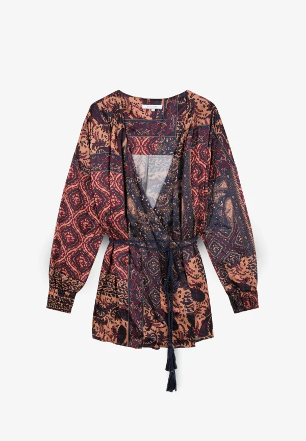 scalperscompany Blusa Kimono Cruzada-Mujer Coleccion