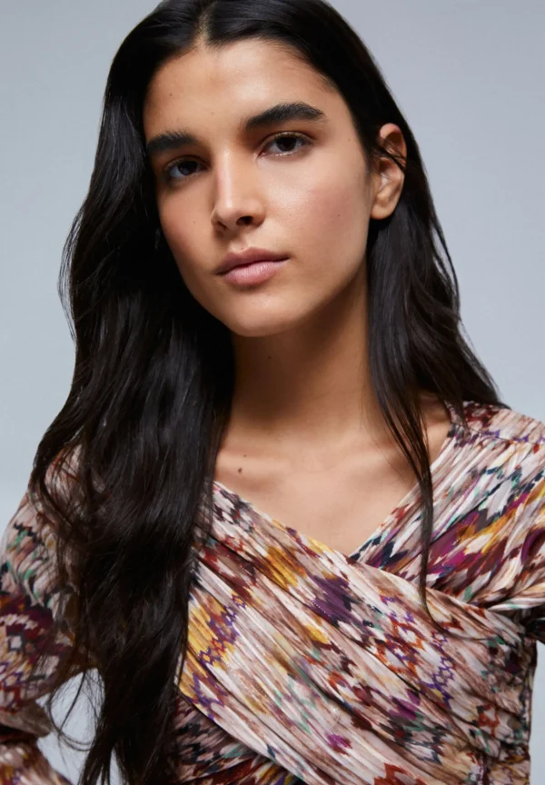 scalperscompany Blusa Plisada Aberturas-Mujer Coleccion