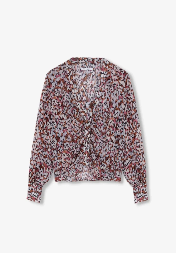 scalperscompany Blusa Print Drapeada-Mujer La Gran Fiesta