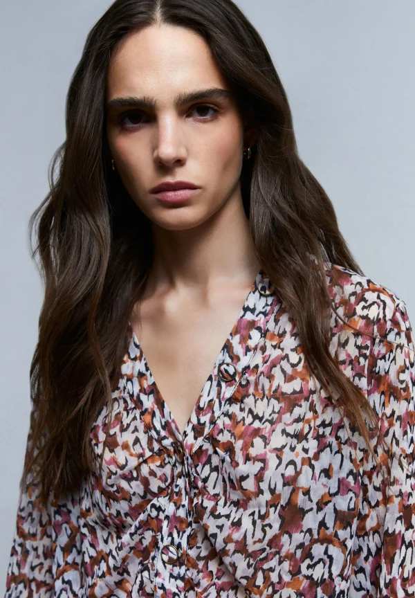 scalperscompany Blusa Print Drapeada-Mujer Total Look