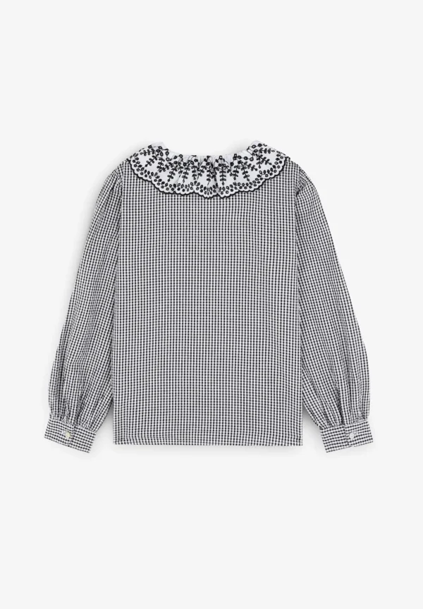 scalperscompany Blusa Vichy Cuello Bordado Suizo-Niños Camisas