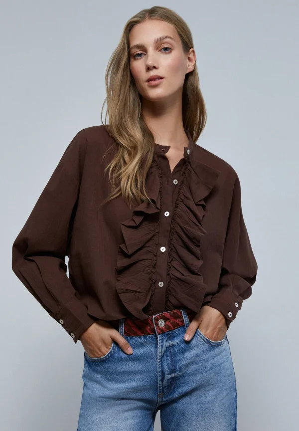 scalperscompany Blusa Volantes-Mujer Camisas Y Blusas