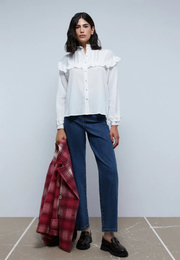 scalperscompany Blusa Volantes Canesu-Mujer Camisas Y Blusas