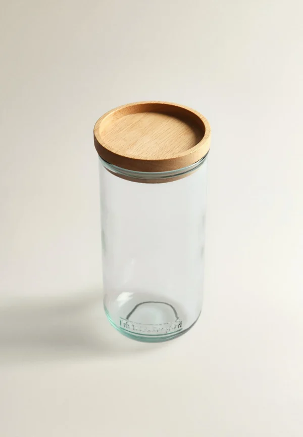 scalperscompany Bote Almacenaje Madera Alto-Home Almacenaje Y Utensilios
