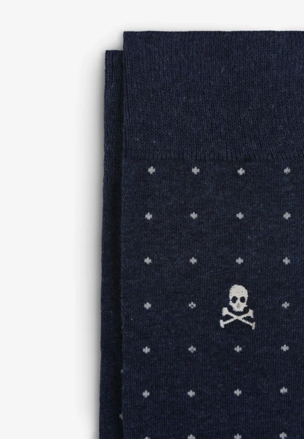 scalperscompany Calcetines Calavera Puntos-Hombre Calcetines