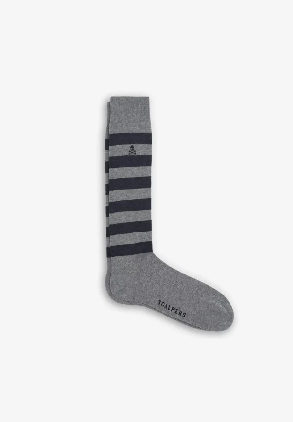 scalperscompany Calcetines Rayas Calavera-Hombre Calcetines