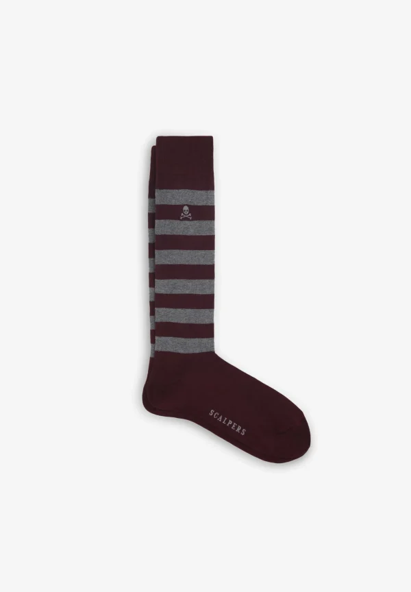 scalperscompany Calcetines Rayas Calavera-Hombre Calcetines