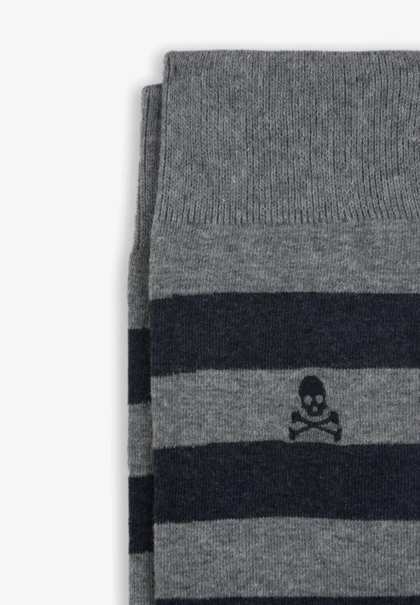 scalperscompany Calcetines Rayas Calavera-Hombre Calcetines