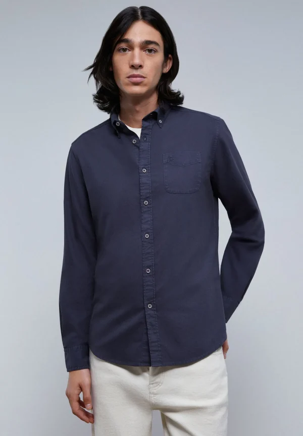 scalperscompany Camisa Bolsillo Cuello Botones-Hombre Camisas