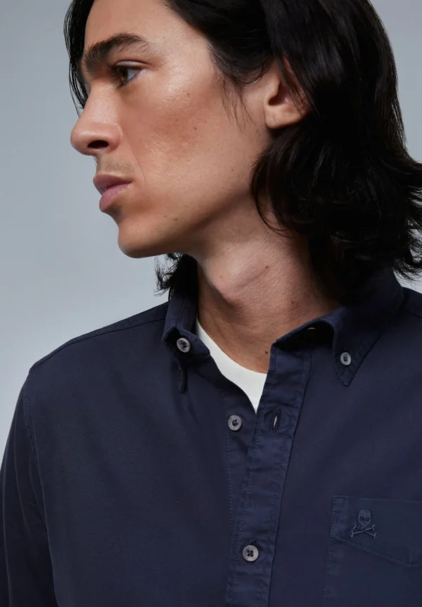 scalperscompany Camisa Bolsillo Cuello Botones-Hombre Camisas