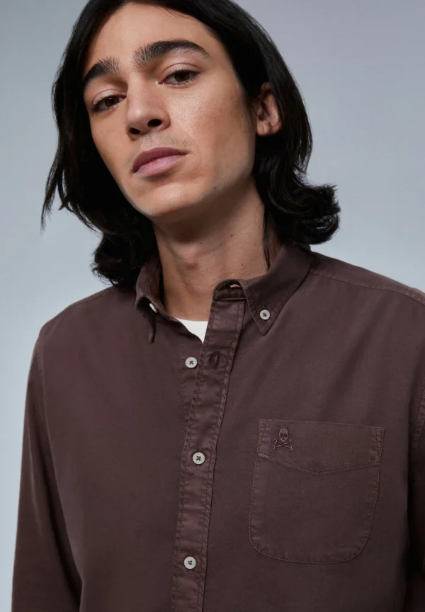 scalperscompany Camisa Bolsillo Cuello Botones-Hombre Camisas