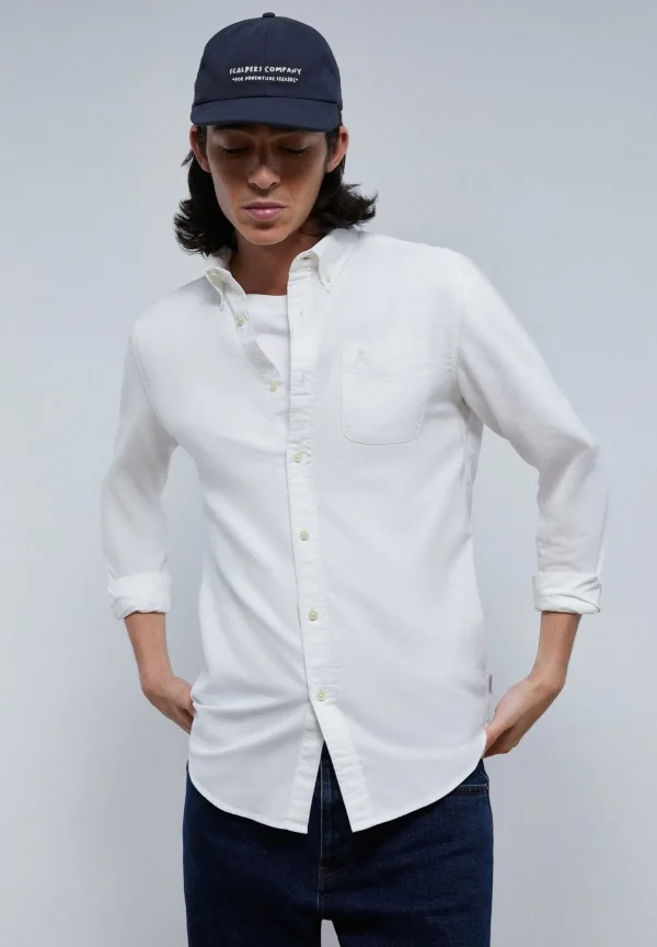 scalperscompany Camisa Bolsillo Cuello Botones-Hombre Camisas