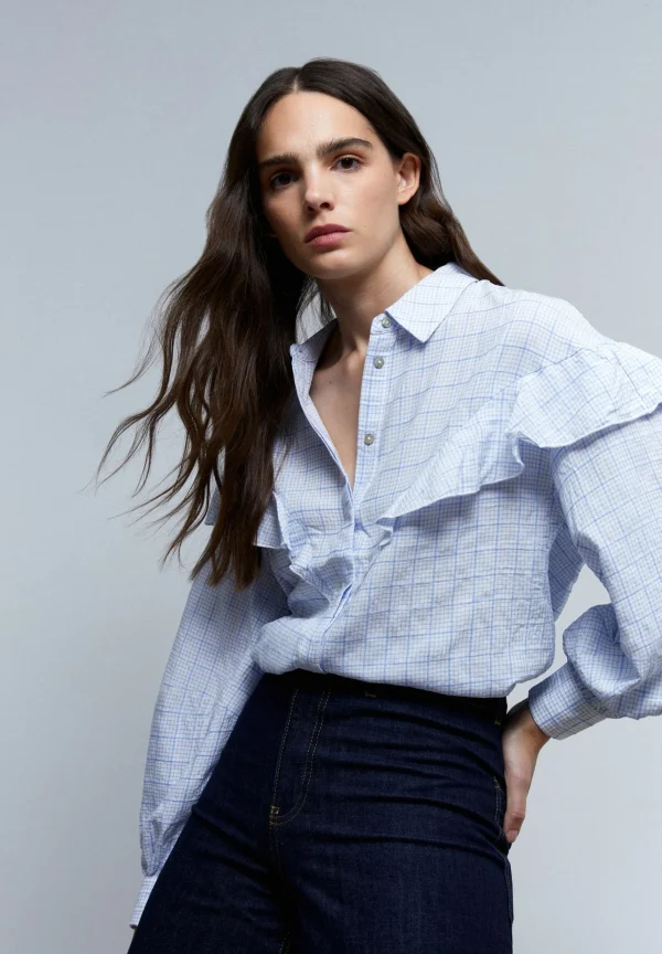 scalperscompany Camisa Canesu Volante-Mujer Camisas Y Blusas