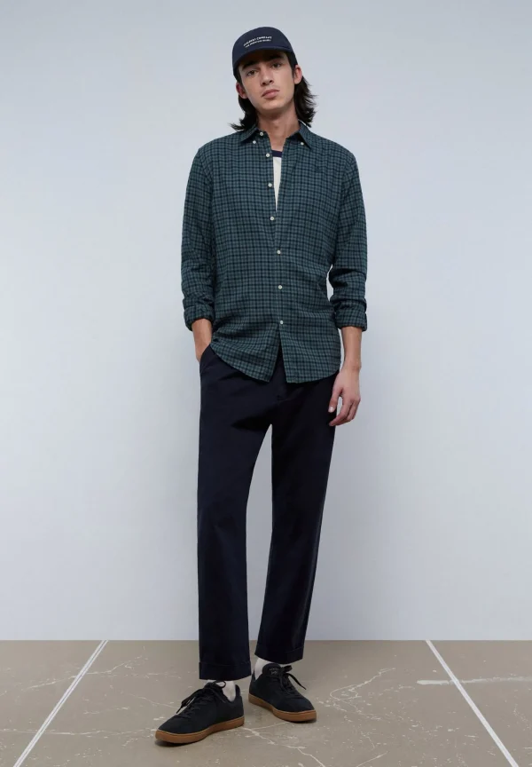 scalperscompany Camisa Cuadro Calavera Tono-Hombre Camisas