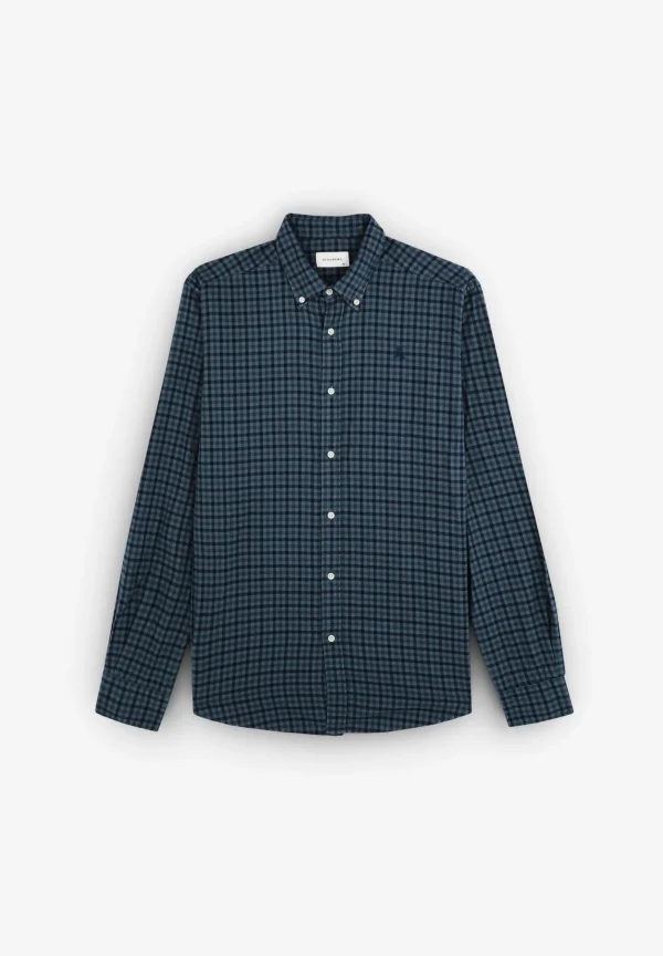 scalperscompany Camisa Cuadro Calavera Tono-Hombre Camisas