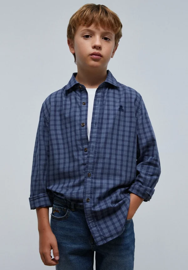 scalperscompany Camisa Cuadros Calavera Tono-Niños Camisas