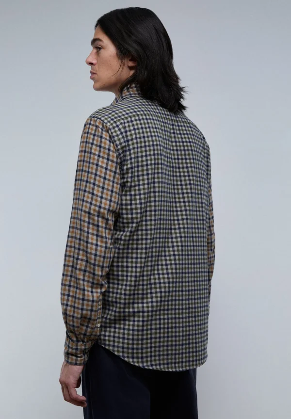 scalperscompany Camisa Cuadros Tacto Peach-Hombre Camisas