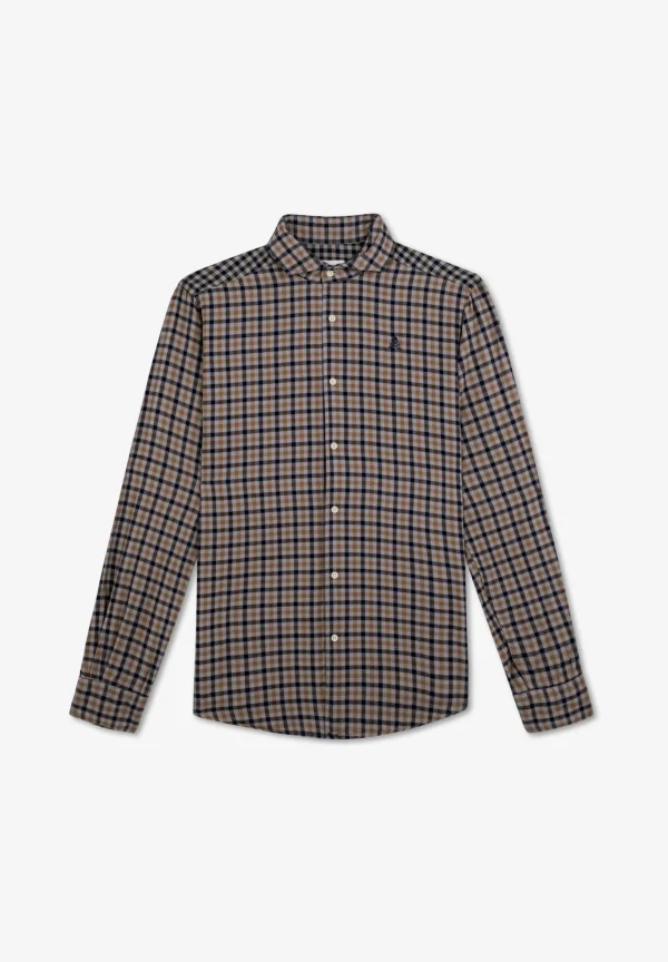 scalperscompany Camisa Cuadros Tacto Peach-Hombre Camisas